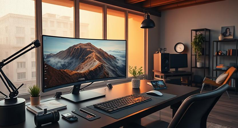 gambar studio-kreatif-dengan-suasana-modern-dan-pencahayaan-